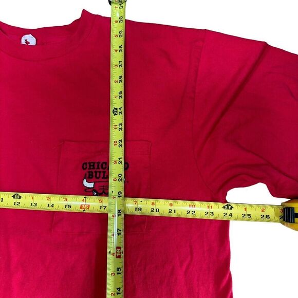 Vtg 90s Sports Fan Chicago Bulls Double Sided Pocket T Shirt Sz XL - Picture 6 of 8